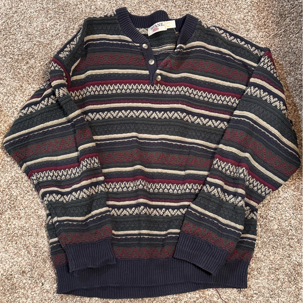 Vintage, oversized grandpa sweater.